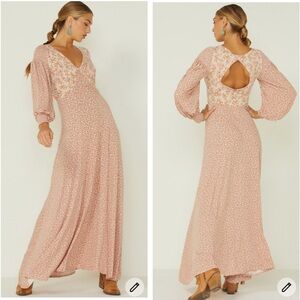 Free People Love Story Maxi Dress Color Tea Combo
Size M NWT